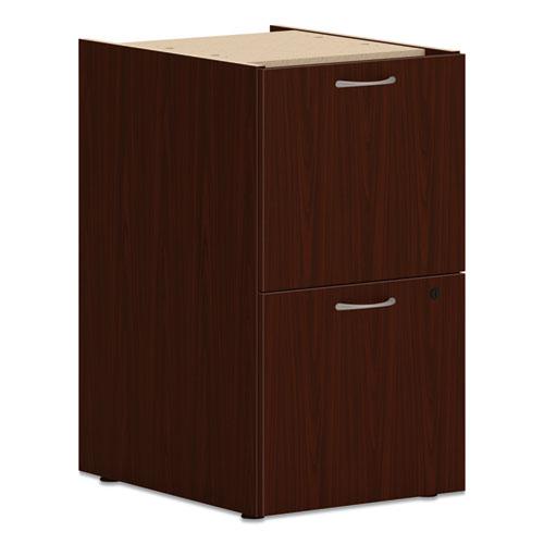 Mod Support Pedestal, Left or Right, 2 Legal/Letter-Size File Drawers, Traditional Mahogany, 15" x 20" x 28". Picture 1