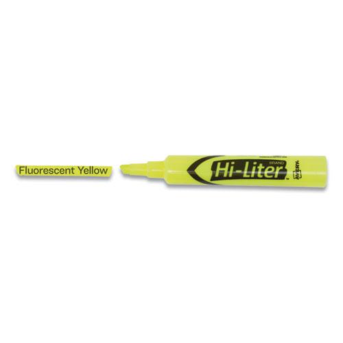 HI-LITER Desk-Style Highlighters, Fluorescent Yellow Ink, Chisel Tip, Yellow/Black Barrel, 200/Box. Picture 8