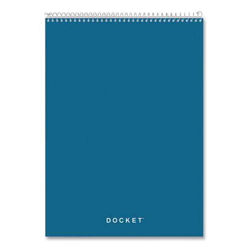 Docket Ruled Wirebound Pad with Cover, Wide/Legal Rule, Blue Cover, 70 White 8.5 x 11.75 Sheets. Picture 1
