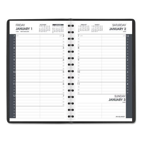 Daily Appointment Book with 15-Minute Appointments, One Day/Page: Mon to Sun, 8 x 5, Black Cover, 12-Month (Jan to Dec): 2024. Picture 2