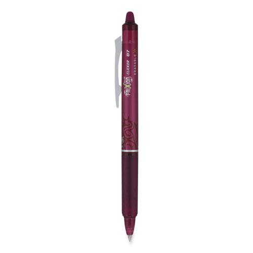 FriXion Clicker Erasable Gel Pen, Retractable, Fine 0.7 mm, Burgundy Ink, Burgundy Barrel, Dozen. Picture 1