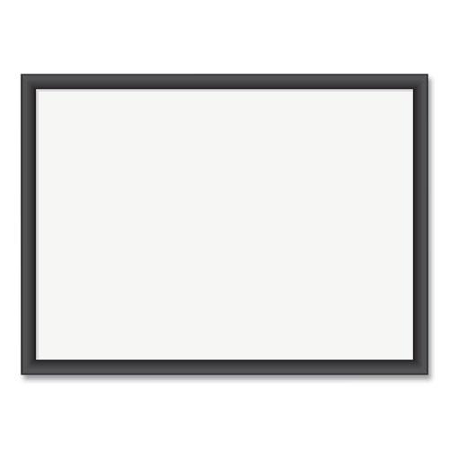 Magnetic Dry Erase Board with Wood Frame, 23 x 17, White Surface, Black Frame. Picture 1