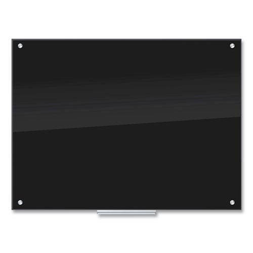 Glass Dry Erase Board, 47 x 35, Black Surface. Picture 1