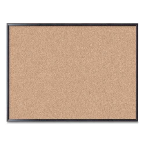 Cork Bulletin Board, 47 x 35, Tan Surface, Black Frame. Picture 1