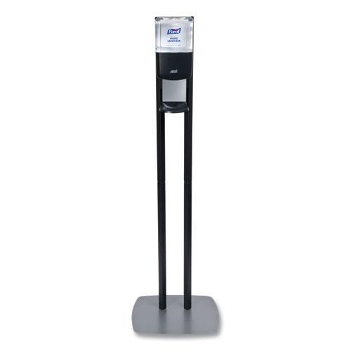 ES8 Hand Sanitizer Floor Stand with Dispenser, 1,200 mL, 13.5 x 5 x 28.5, Graphite/Silver. Picture 1