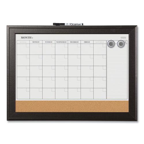 Home Decor Magnetic Combo Dry Erase Board with Cork Board on Bottom, 23 x 17, Tan/White Surface, Espresso Wood Frame. Picture 1
