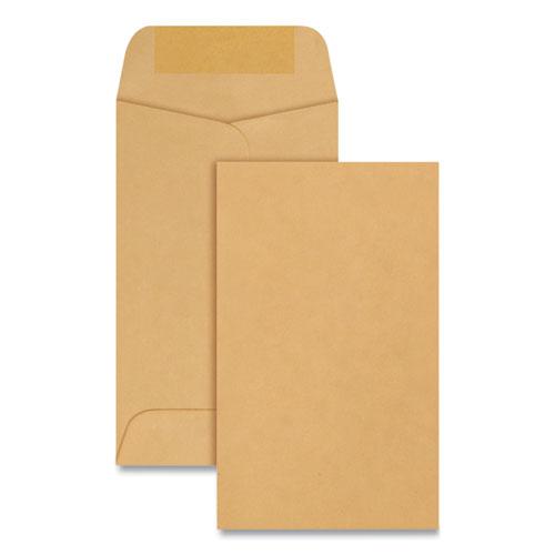 Kraft Coin and Small Parts Envelope, #3, Round Flap, Gummed Closure, 2.5 x 4.25, Brown Kraft, 500/Box. Picture 1