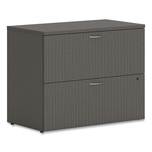 Mod Lateral File, 2 Legal/Letter-Size File Drawers, Slate Teak, 36" x 20" x 29". Picture 1