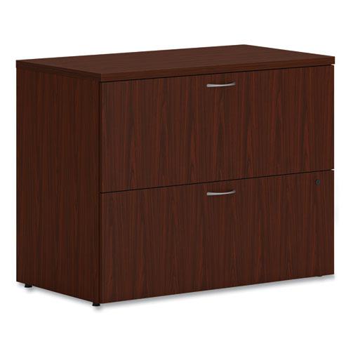 Mod Lateral File, 2 Legal/Letter-Size File Drawers, Traditional Mahogany, 36" x 20" x 29". Picture 1