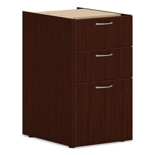 Mod Support Pedestal, Left or Right, 3-Drawers: Box/Box/File, Legal/Letter, Traditional Mahogany, 15" x 20" x 28". Picture 1