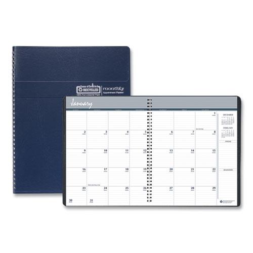 14-Month Recycled Ruled Monthly Planner, 11 x 8.5, Blue Cover, 14-Month (Dec to Jan): 2023 to 2025. Picture 1
