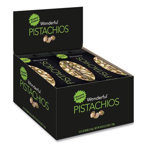Wonderful Pistachios, Dry Roasted and Salted, 5 oz, 8/Box. Picture 2