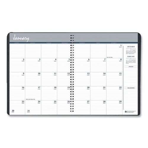 14-Month Recycled Ruled Monthly Planner, 11 x 8.5, Black Cover, 14-Month (Dec to Jan): 2023 to 2025. Picture 2