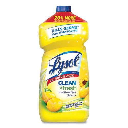 Clean and Fresh Multi-Surface Cleaner, Sparkling Lemon and Sunflower Essence, 48 oz Bottle, 9/Carton. Picture 1