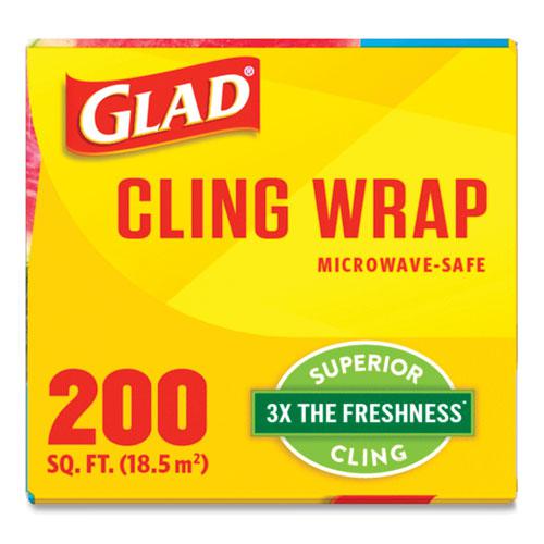 ClingWrap Plastic Wrap, 200 Square Foot Roll, Clear, 12 Rolls/Carton. Picture 10
