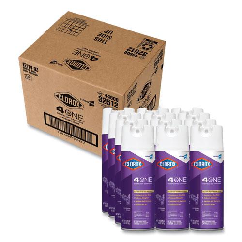 4 in One Disinfectant and Sanitizer, Lavender, 14 oz Aerosol Spray, 12/Carton. Picture 2