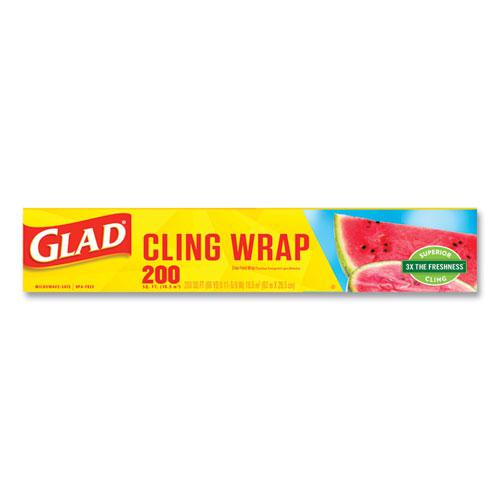 ClingWrap Plastic Wrap, 200 Square Foot Roll, Clear, 12 Rolls/Carton. Picture 11