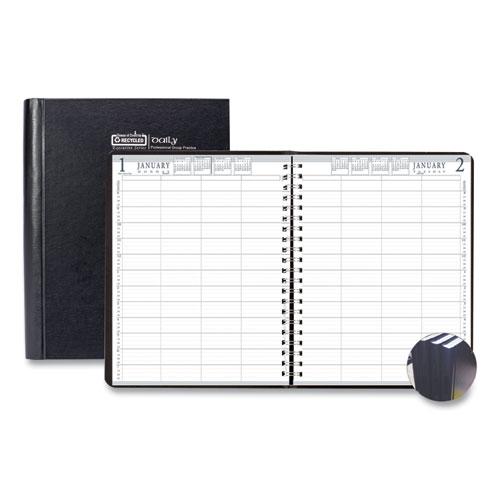 Executive Series Four-Person Group Practice Daily Appointment Book, 11 x 8.5, Black Hard Cover, 12-Month (Jan to Dec): 2024. Picture 1