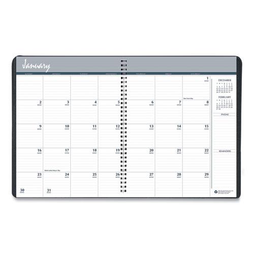 14-Month Recycled Ruled Monthly Planner, 8.75 x 6.78, Black Cover, 14-Month (Dec to Jan): 2023 to 2025. Picture 2