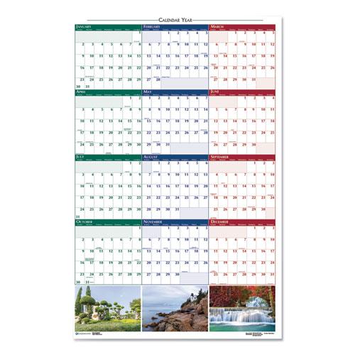 Earthscapes Recycled Reversible/Erasable Yearly Wall Calendar, Nature Photos, 32 x 48, White Sheets, 12-Month (Jan-Dec): 2024. Picture 2