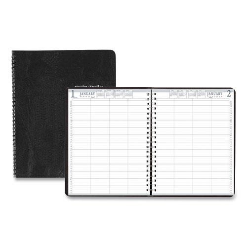 Four-Person Group Practice Daily Appointment Book, 11 x 8.5, Black Cover, 12-Month (Jan to Dec): 2024. Picture 1