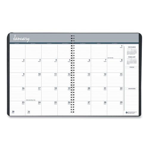 Monthly Hard Cover Planner, 11 x 8.5, Black Cover, 14-Month (Dec to Jan): 2023 to 2025. Picture 2