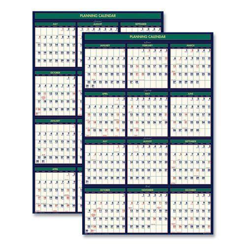 Four Season Erasable Business/Academic Recycled Wall Calendar, 24 x 37, 12-Month(July-June):2024-2025, 12-Month(Jan-Dec):2025. Picture 1