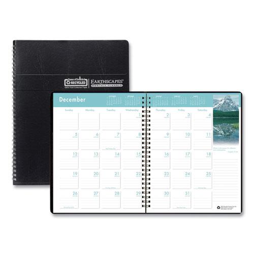Earthscapes Recycled Ruled Monthly Planner, Landscapes Color Photos, 11 x 8.5, Black Cover, 14-Month (Dec-Jan): 2023-2025. Picture 1