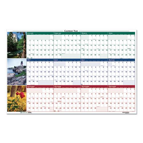 Earthscapes Recycled Reversible/Erasable Yearly Wall Calendar, Nature Photos, 32 x 48, White Sheets, 12-Month (Jan-Dec): 2024. Picture 3