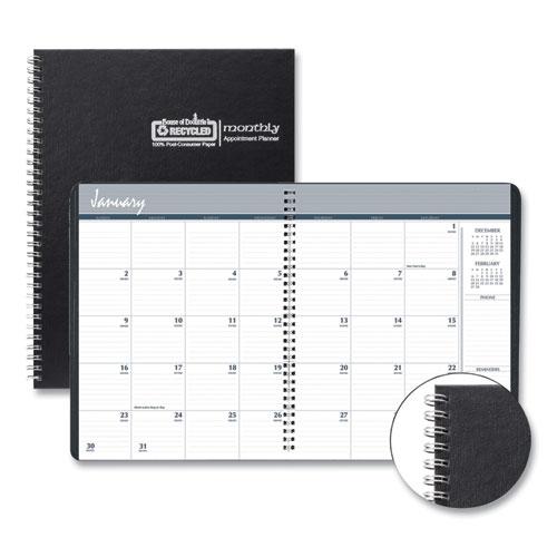 Monthly Hard Cover Planner, 11 x 8.5, Black Cover, 14-Month (Dec to Jan): 2023 to 2025. Picture 1