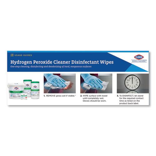 Hydrogen Peroxide Cleaner Disinfectant Wipes, 5.75 x 6.75, Unscented, White, 155/Canister, 6 Canisters/Carton. Picture 6