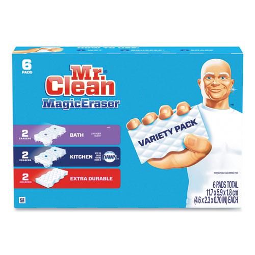 Magic Eraser Variety Pack, Extra Durable; Bath; Kitchen, 4.6 x 2.3, 0.7" Thick, White, 6/Pack, 8 Packs/Carton. Picture 1