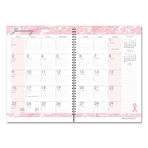 Breast Cancer Awareness Recycled Ruled Monthly Planner/Journal, 10 x 7, Pink Cover, 12-Month (Jan to Dec): 2024. Picture 2