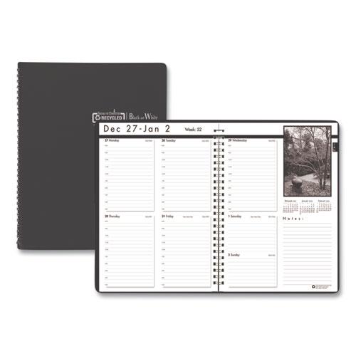 Black-on-White Photo Weekly Appointment Book, Landscapes Photography, 11 x 8.5, Black Cover, 12-Month (Jan to Dec): 2024. Picture 1