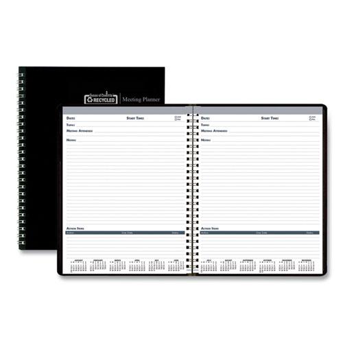 Recycled Meeting Note Planner, 11 x 8.5, Black Cover, 12-Month (Jan to Dec): 2023. The main picture.