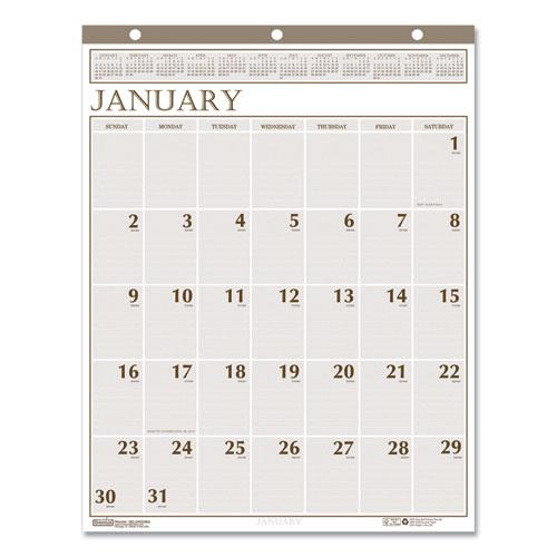 Large Print Recycled Monthly Wall Calendar, 20 x 26, Beige Sheets, 12-Month (Jan to Dec): 2024. Picture 1