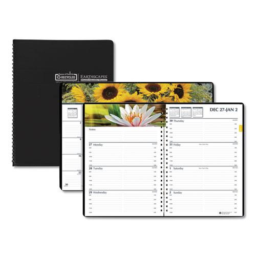 Earthscapes Recycled Weekly/Monthly Planner, Gardens of the World Photography, 10 x 7, Black Cover, 12-Month (Jan-Dec): 2024. Picture 1