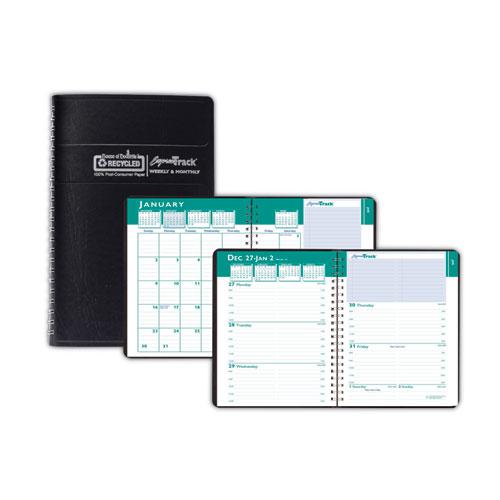 Express Track Recycled Weekly Appointment Book/Monthly Planner, 8 x 5, Black Cover, 13-Month (Jan to Jan): 2024 to 2025. Picture 1