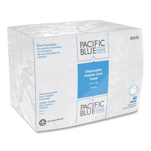 Pacific Blue Select Disposable Patient Care Washcloths, 9.5 x 13, White, 50/Pack, 20 Packs/Carton. Picture 1