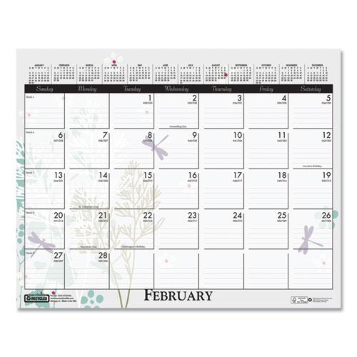 Recycled Wild Flower Wall Calendar, Wild Flowers Artwork, 15 x 12, White/Multicolor Sheets, 12-Month (Jan to Dec): 2022. Picture 2