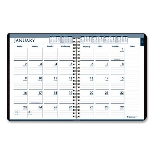 Recycled Monthly Weekly 7 Day Planner, 8.75 x 6.88, Black Cover, 12-Month (Jan to Dec): 2024. Picture 2