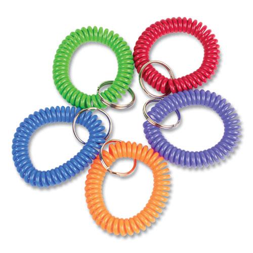 Wrist Key Coil Key Organizers, Blue/Green/Orange/Purple/Red, 10/Pack. Picture 1