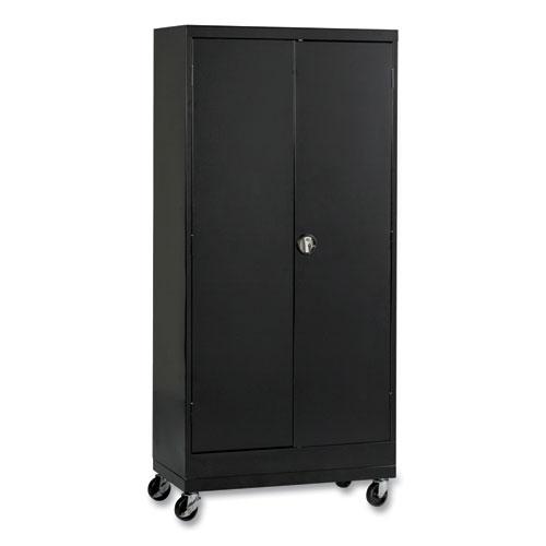 Assembled Mobile Storage Cabinet, with Adjustable Shelves 36w x 24d x 66h, Black. Picture 1