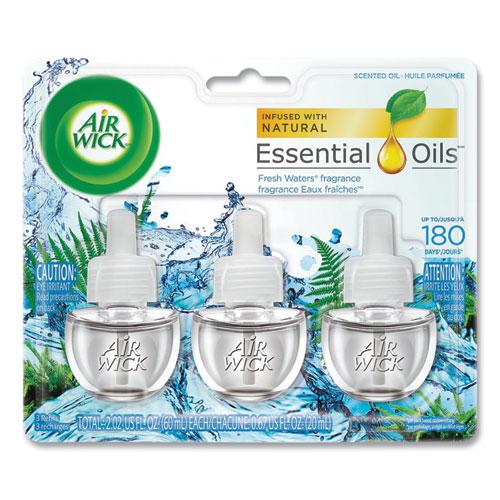 Scented Oil Refill, Fresh Waters, 0.67 oz, 3/Pack, 6 Packs/Carton. Picture 1