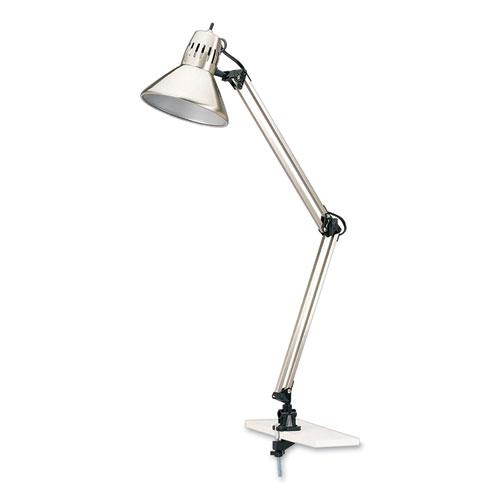 Architect's LED Swing/Tilt-Arm Clamp-On Task Lamp, 24" to 33" High, Brushed Nickel. Picture 1