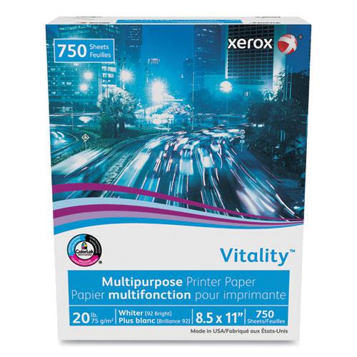 Vitality Multipurpose Print Paper, 92 Bright, 20 lb Bond Weight, 8.5 x 11, White, 750 Sheets/Ream. Picture 1