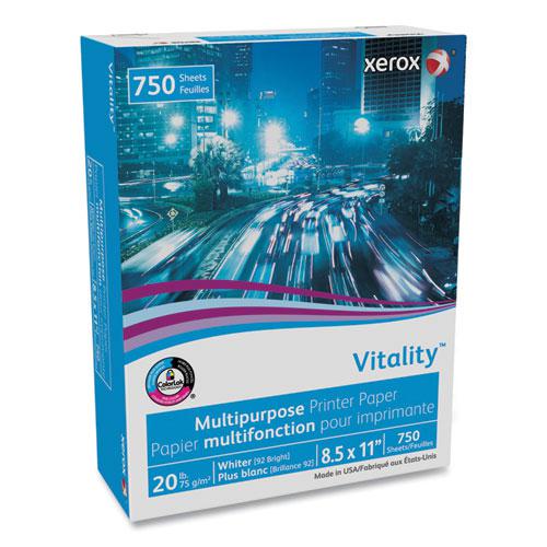 Vitality Multipurpose Print Paper, 92 Bright, 20 lb Bond Weight, 8.5 x 11, White, 750 Sheets/Ream. Picture 3