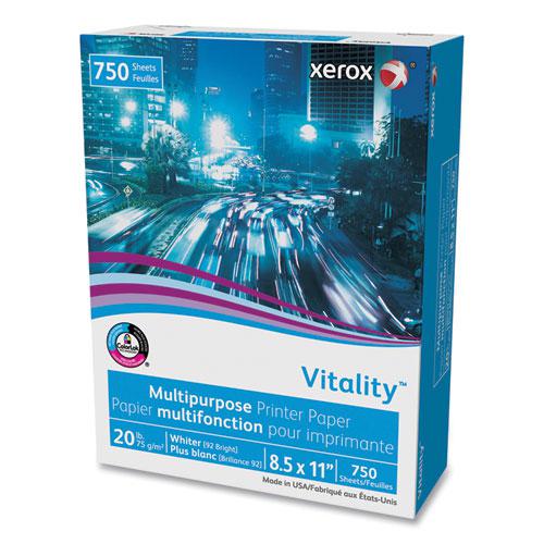 Vitality Multipurpose Print Paper, 92 Bright, 20 lb Bond Weight, 8.5 x 11, White, 750 Sheets/Ream. Picture 4