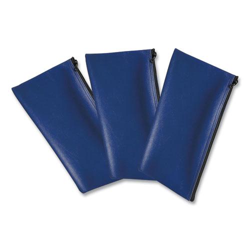 Multipurpose Zipper Deposit Bags, Polyester, 11.3 x 6.3, Blue, 3/Pack. Picture 1