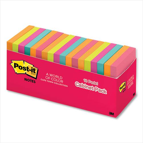 Original Pads in Poptimistic Colors, Cabinet Pack, 3 x 3, 100 Sheets/Pad, 18 Pads/Pack. Picture 1